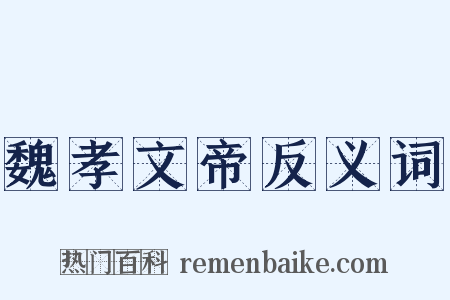 魏孝文帝反义词是什么意思的图片